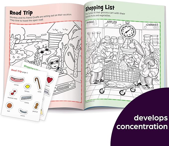 Highlights Hidden Pictures Sticker Fun for Kids Ages 3-6, 4-Pack, 64 Pages of Seek and Find Sticker Activities, Books Double as Coloring Books, 480+ Stickers, Volume 1