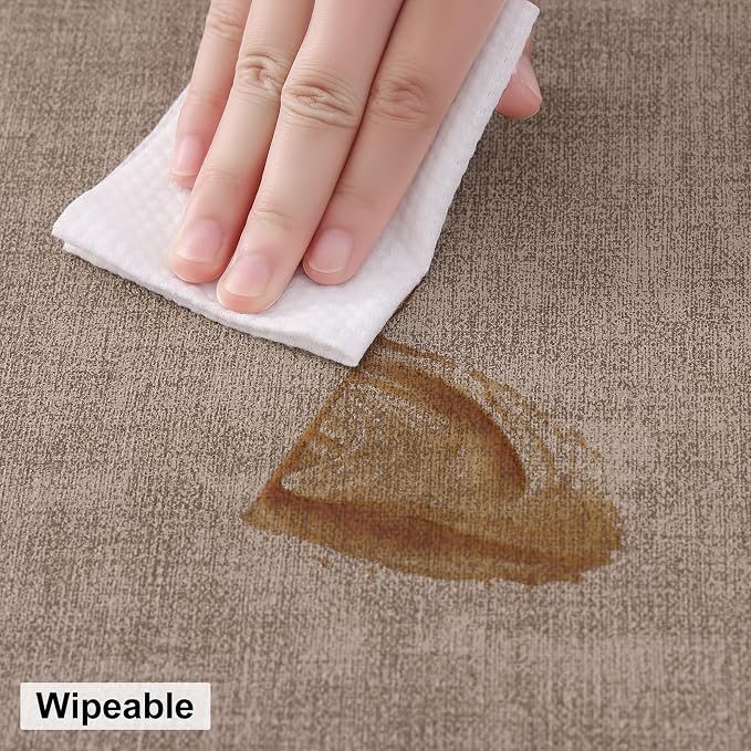Round Faux Leather Placemat and Coaster 4 Packs, Washable Heat Resistant Dining - Image 5