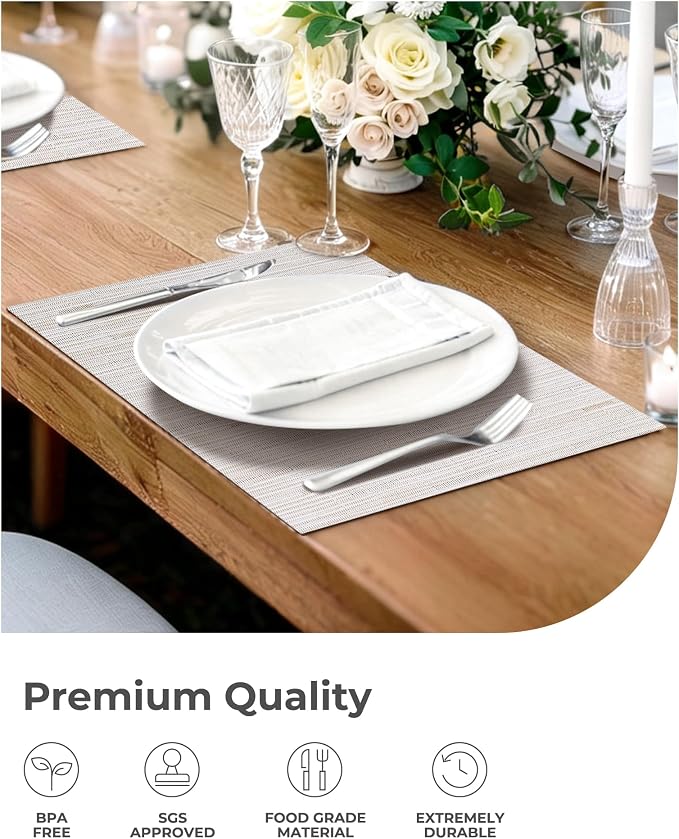 Leetaltree Pale Beige Placemats Set of 6 - Image 6