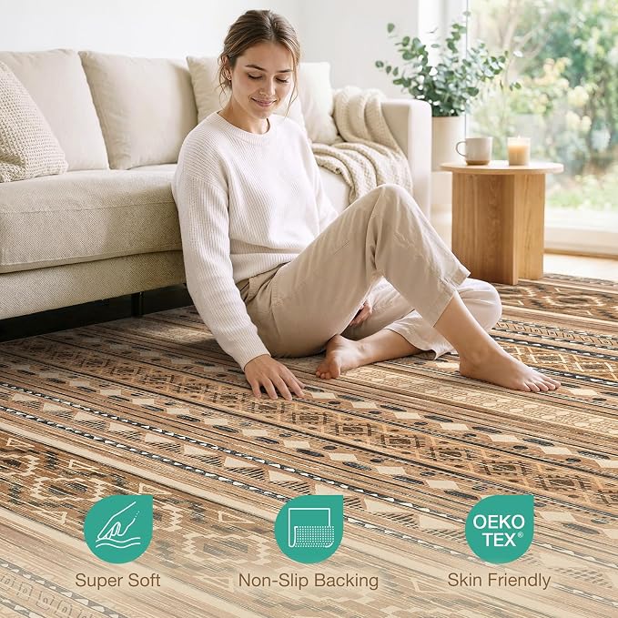 cotiled 8x10 Area Rugs Living Room Rug: Washable Boho Rugs - Image 5