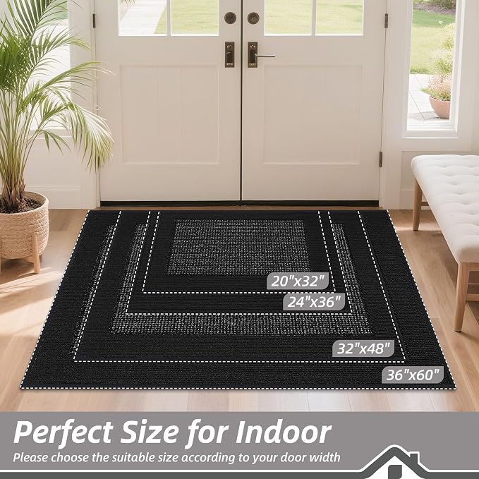 BEQHAUSE Indoor Door Mat 20" x 32", Dirt Trapper Door Mats Non-Slip Entryway - Image 2