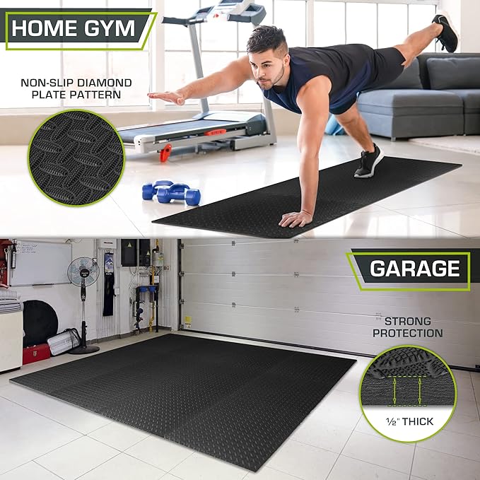 ProsourceFit Exercise Puzzle Mat ½-inch, EVA Interlocking Foam Floor Tiles - Image 3