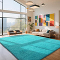 yongyangjuxin Teal Blue Rug Fluffy Rug, 10x14 Teal Area Rugs by Yongyangjuxi