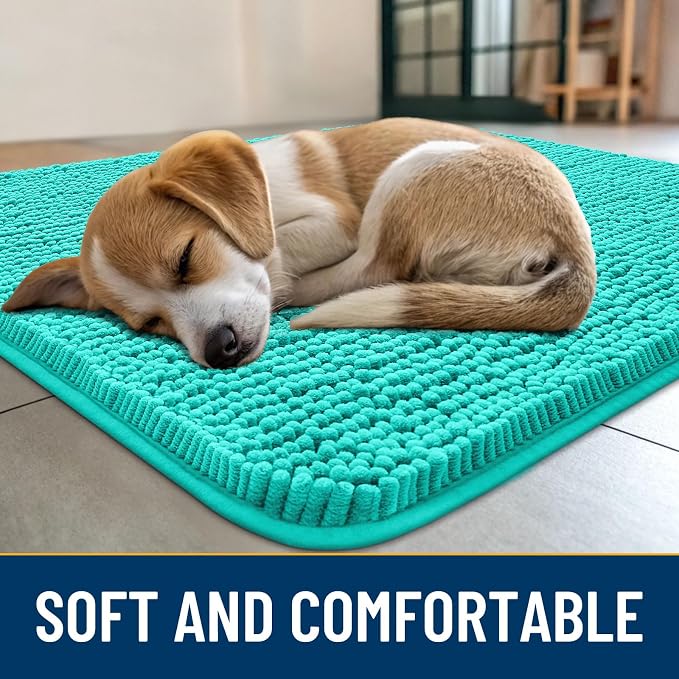 Smiry Dog Door Mat for Muddy Paws 59x32, Absorbent Dirt Trapper, Non-Slip - Image 2
