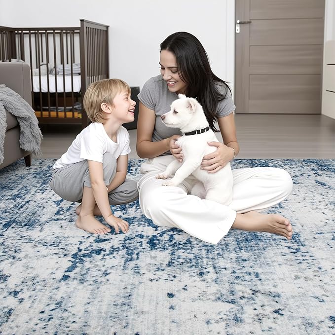 6x9 Area Rug Living Room Rug: Washable Modern Abstract Soft Thin Rug Indoor - Image 9