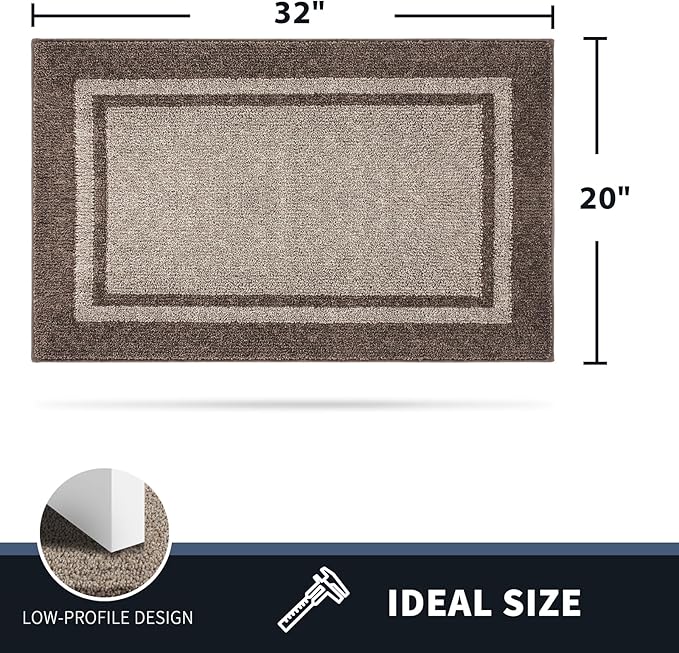 PURRUGS Dirt Trapping Door Mat 20" x 32", Non-Slip Machine Washable Entryway Rug - Image 2