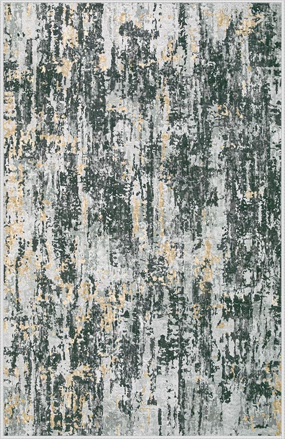 Area Rugs 9x12 Living Room: Washable Rug Modern Abstract Large Rugs Soft Non - Image 8