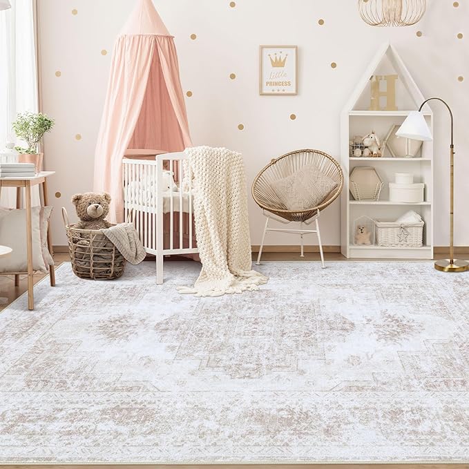 XLUEZ Area Rug 6x9 Living Room Rug, Machine Washable Vintage Distressed - Image 3