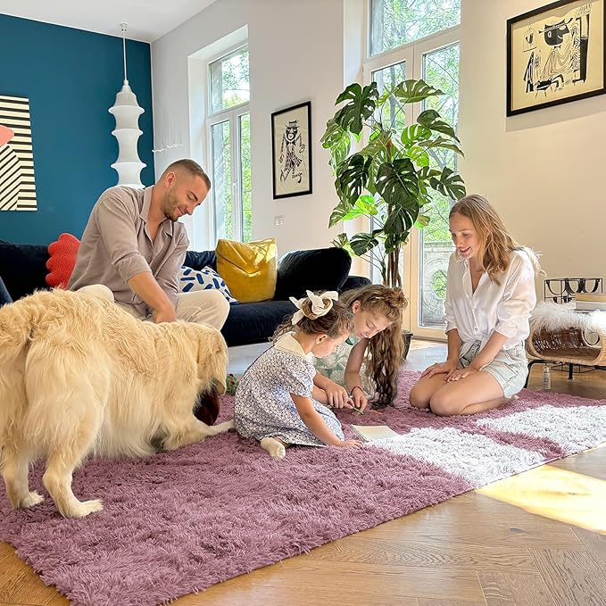 OLANLY 2x3 Machine Washable Small Bedside Rug, Soft Fluffy Shaggy Entryway - Image 7