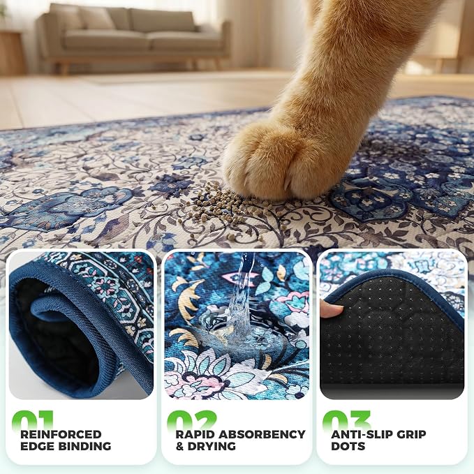 Hompet Cat Litter Mat 2 Pack, 24.8x54 Large Machine Washable Trapping Mats - Image 5