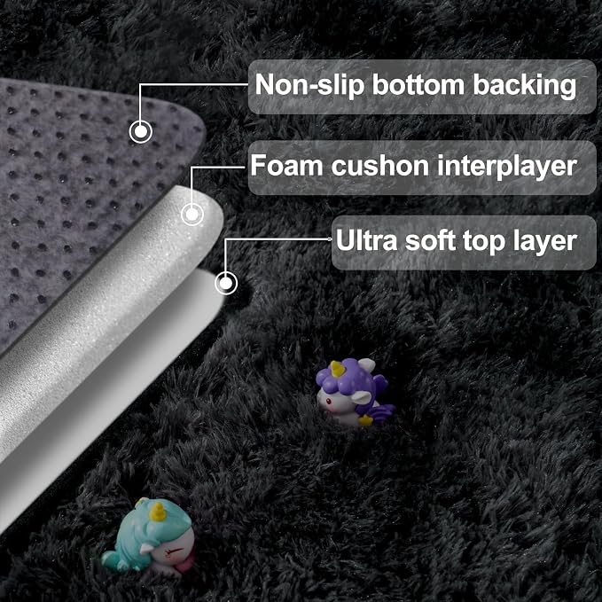 qulint 5x7 Area Rug for Living Room, Soft Shag Fluffy Rug for Bedroom Plush - Image 6