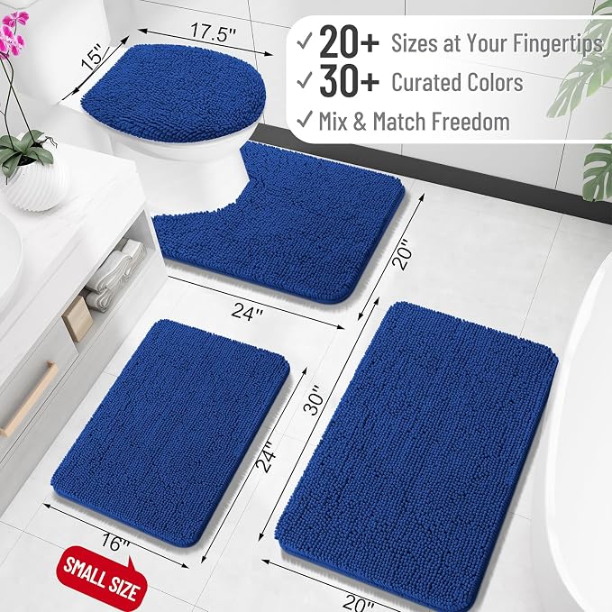 OLANLY Bathroom Rugs 35x24, Extra Soft Absorbent Chenille Bath Rugs, Rubber - Image 2