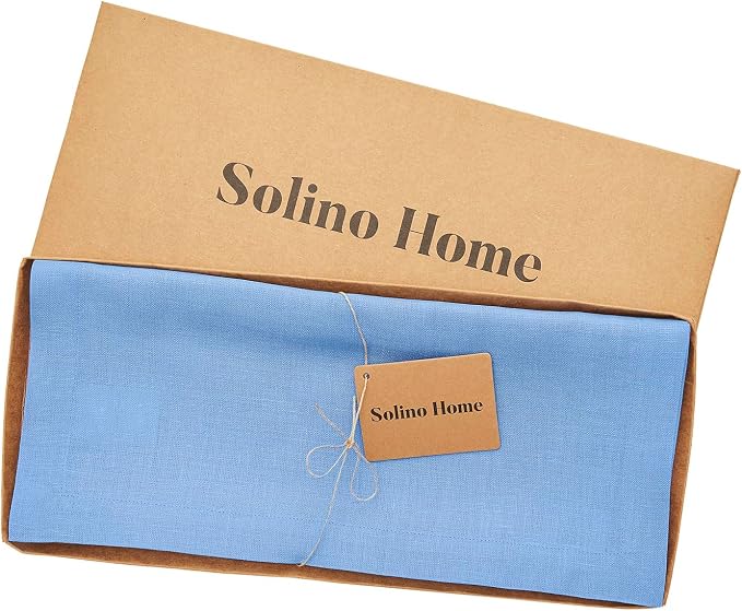 Solino Home 100% Pure Linen Table Runner Provence Blue, Fete 14 x 48 in | Table - Image 6
