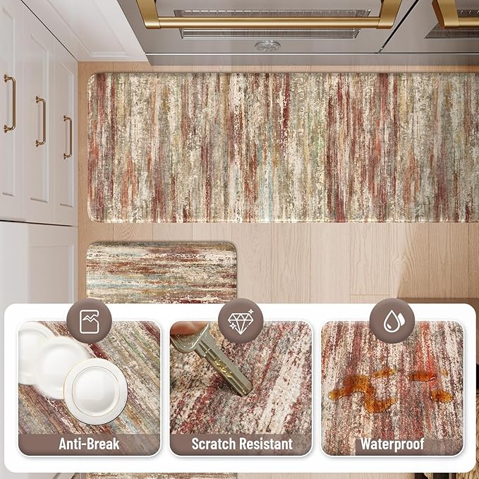 KIMODE Anti Fatigue Kitchen Mats, Farmhouse Kitchen Rugs Sets of 2, Non Slip - Image 6