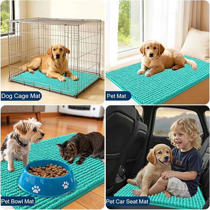 OLANLY Dog Door Mat for Muddy Paws 24x16, Ultra Absorbent Chenille Mud Doormat - Image 7