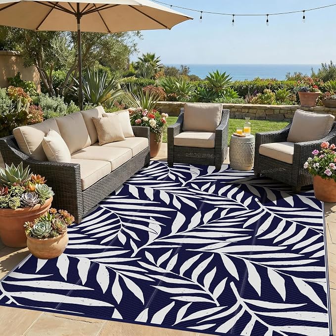 Smiry Outdoor Rug 6x9 ft, Waterproof Reversible Plastic Straw Rugs, Outdoor by Smiry