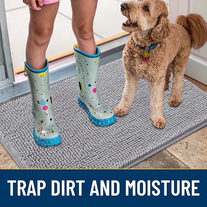 Smiry Dog Door Mat for Muddy Paws 54x24, Absorbent Dirt Trapper, Non-Slip - Image 3
