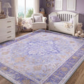 RELEANY Area Rugs 5'x7' Washable Non-Slip, Floral Vintage Distress Medallion by RELEANY
