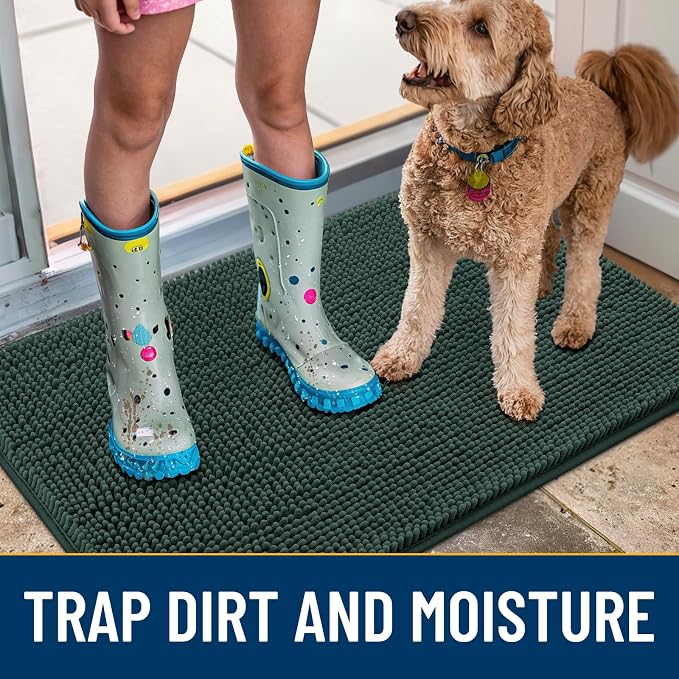 Smiry Dog Door Mat for Muddy Paws 48x30, Absorbent Dirt Trapper, Non-Slip - Image 3