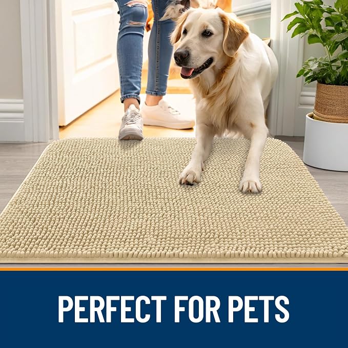 OLANLY Dog Door Mat for Muddy Paws 32x20, Absorbs Moisture and Dirt, Absorbent - Image 6