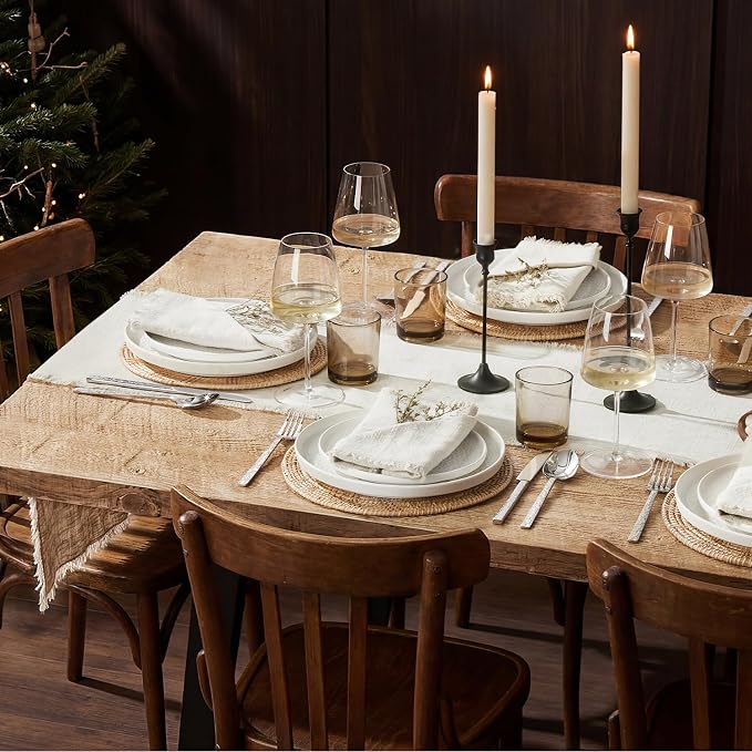 14 x 90 Inches Frayed Edge Table Runner, 270G Heavyweight Sand Washed Slub - Image 5