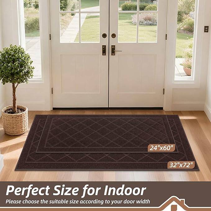 BEQHAUSE Dirt Trapper Door Mat 32" x 72", Doormat Non-Slip Entryway Rugs - Image 2