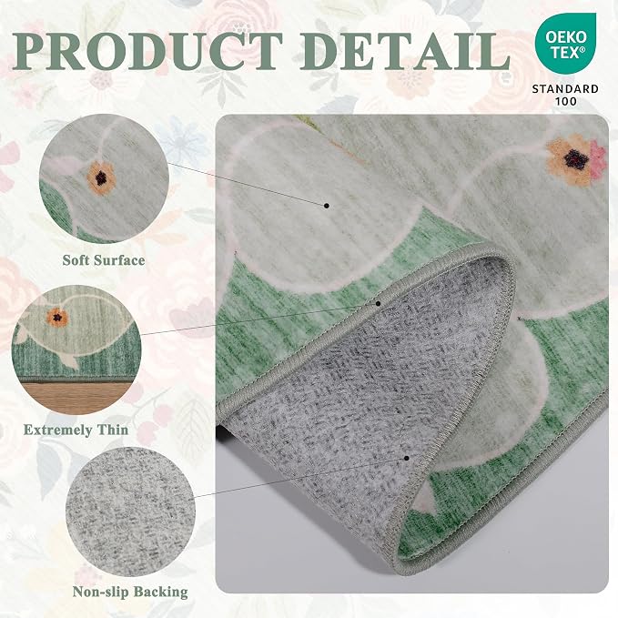 DUKINO 2x10 Kitchen Runner Rug for Hallway, Washable Runner Rug - Image 4
