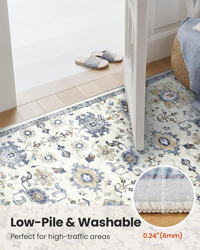 AMADA HOMEFURNISHING 5x7 Area Rugs, Washable Living Room Rug Low-Profile - Image 8