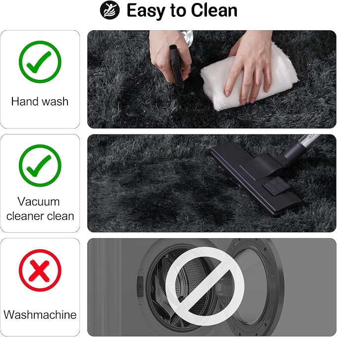 qulint 5x7 Area Rug for Living Room, Soft Shag Fluffy Rug for Bedroom Plush - Image 4