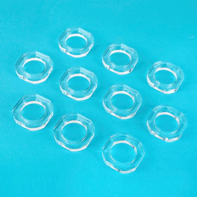 Clear Acrylic Napkin Rings, Bulk Set of 12, Table Settings | 2.25x2.25x0.5 in - Image 9