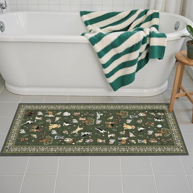 Dog Rug Runner for Entryway, 2x4 Washable Kitchen Mat Ultra-Thin Soft, Non-Slip by WelcometoBabovid