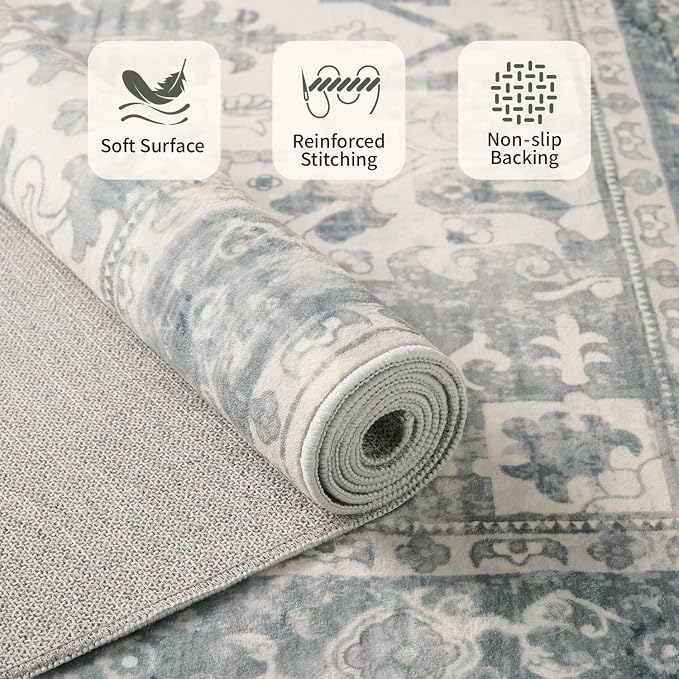Rugxara 2x10 Washable Runner Rug, Non Slip Boho Runner Rugs - Image 4