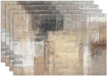 Emvency Farmhouse Placemats Set of 4, 12x18 Inch, Modern Abstract | Art by Emvency