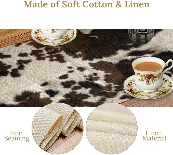 Cow Print Table Runner, 13x90 Inch - Image 6