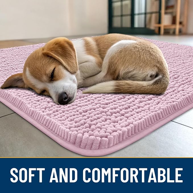 Smiry Dog Door Mat for Muddy Paws 47x24, Absorbent Dirt Trapper, Non-Slip - Image 2