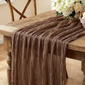 3Pcs Nude Cheesecloth Table Runner, 10FT Rustic Nude Gauze Table Runner by Miucat