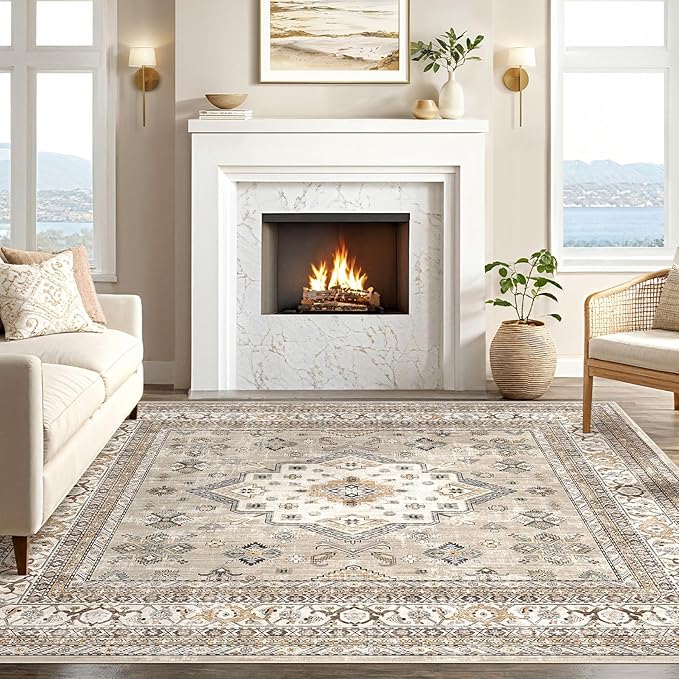 Vintage Living Room Square Area Rug 9x9 - Image 5
