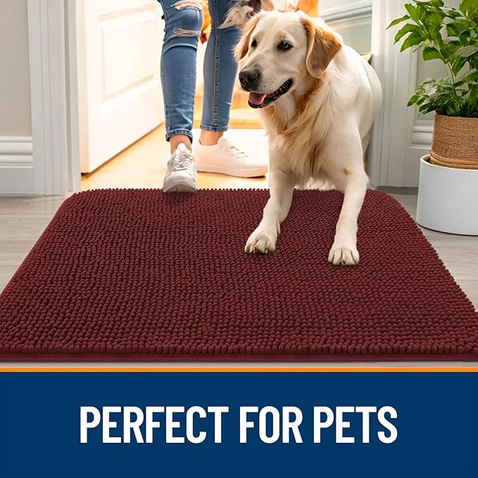 OLANLY Dog Door Mat for Muddy Paws 40x32, Absorbs Moisture and Dirt, Absorbent - Image 6