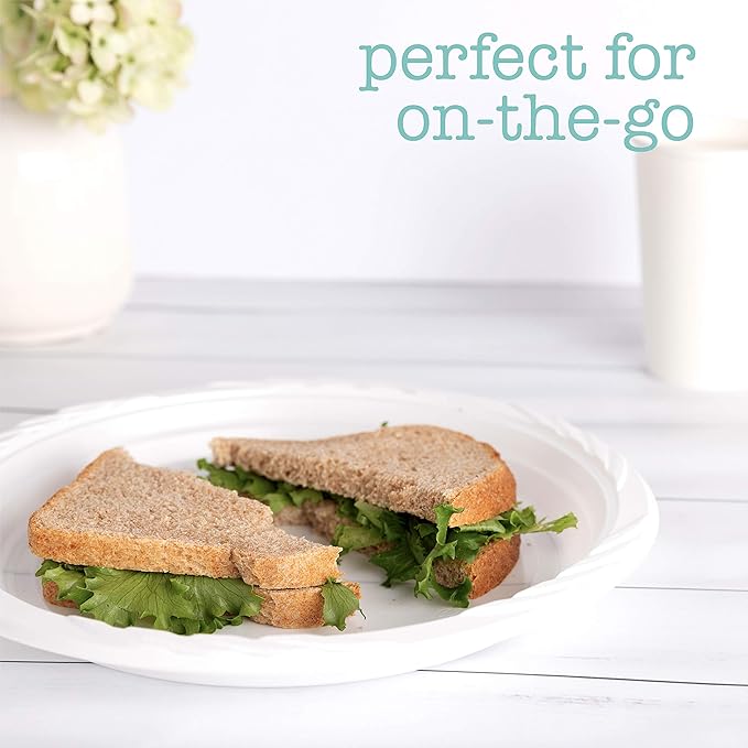 400 Count Disposable 10 Inch White Plastic Dinner Plates Extra Large - Image 6