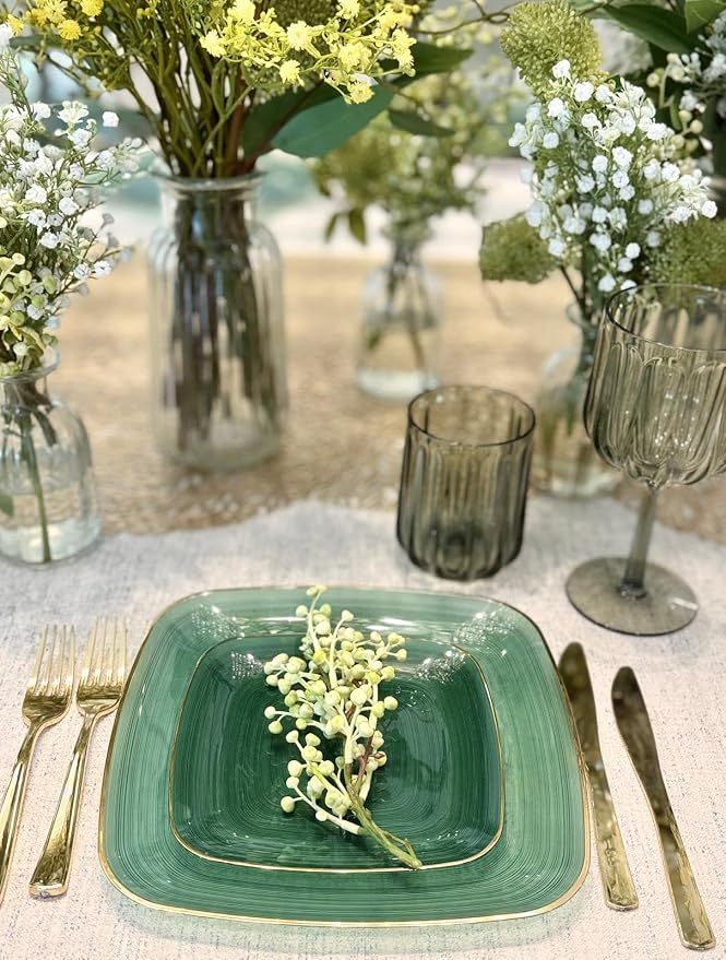 " OCCASIONS " 640pcs set-Wedding Party Disposable Plastic Plate Set -80 x 10'' - Image 7