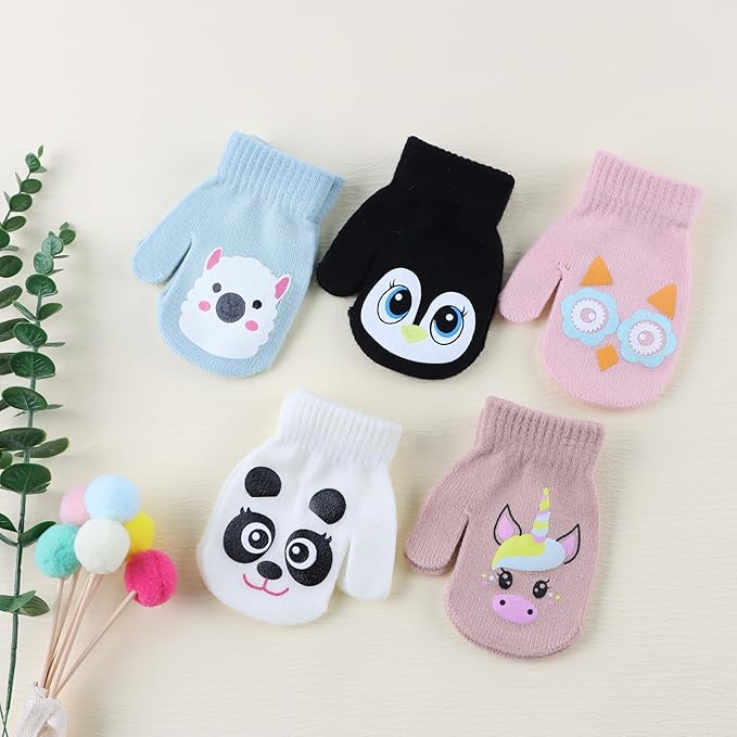Baby Winter Mittens Toddler Stretch Knit Gloves Magic Warm Glove for Baby Boys Girls