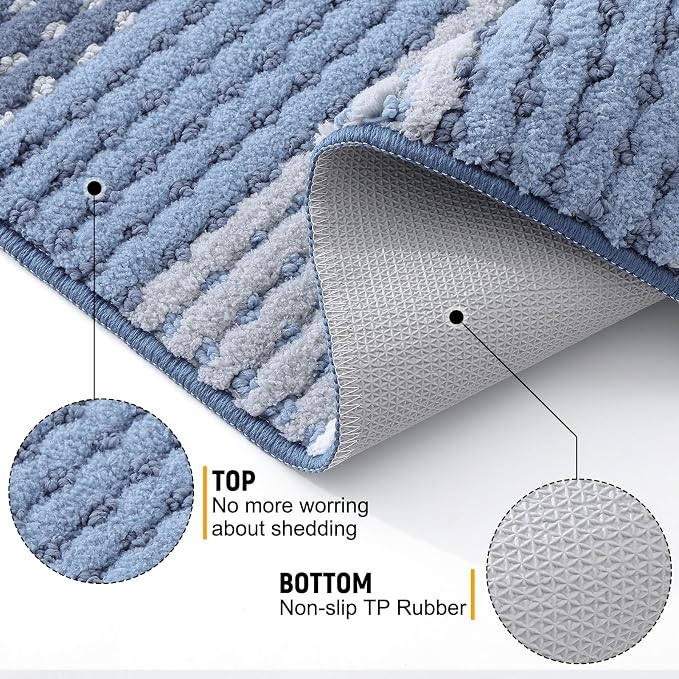 Kitinjoy Indoor Outdoor Door Mat, 59x24 Non-Slip Absorbent Dirt Trapper - Image 3