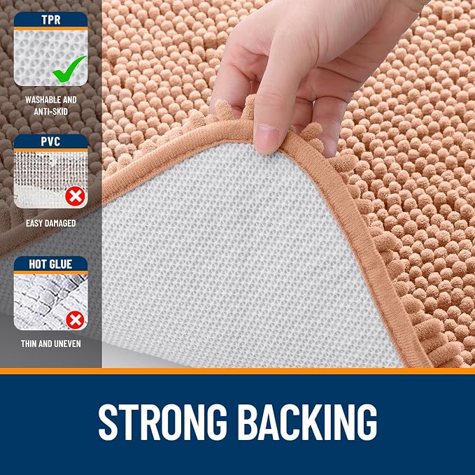 OLANLY Large Bathroom Rugs 44x32, Extra Soft Absorbent Chenille Bath Rugs - Image 6