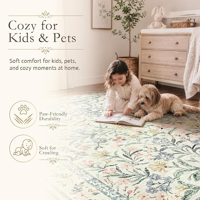 Wonnitar Boho Washable Rug 8x10, Large Area Rug - Image 5