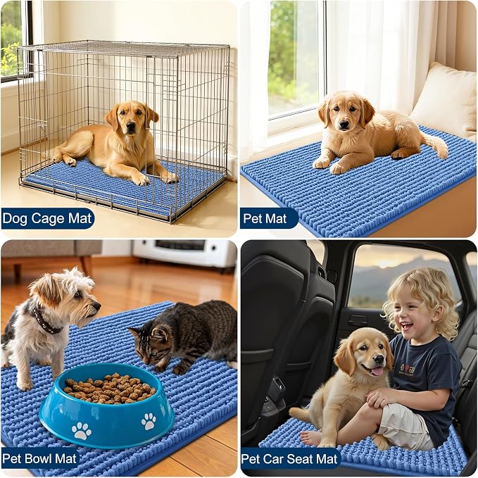 OLANLY Dog Door Mat for Muddy Paws 40x32, Ultra Absorbent Chenille Mud Doormat - Image 7