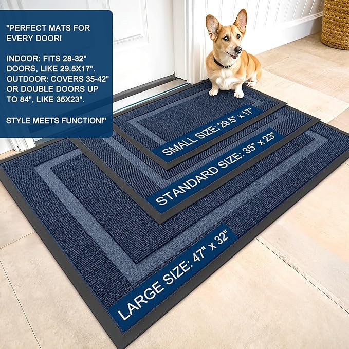 OLANLY Front Door Mat Indoor Outdoor Entrance, Waterproof All-Season, - Image 3