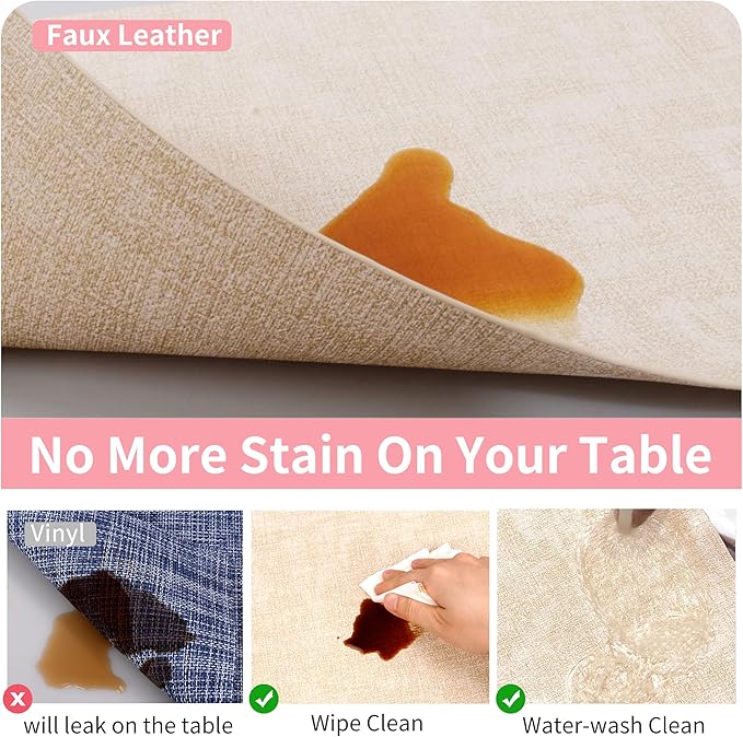 Maxpearl Faux Leather Placemats Set of 4, Suitable - Image 2