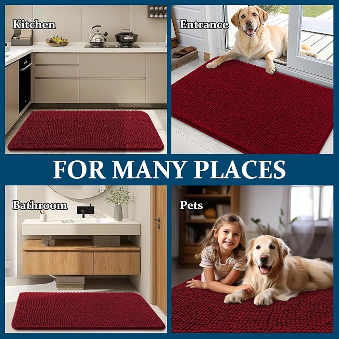OLANLY Dog Door Mat for Muddy Paws 54x24, Absorbs Moisture and Dirt, Absorbent - Image 8