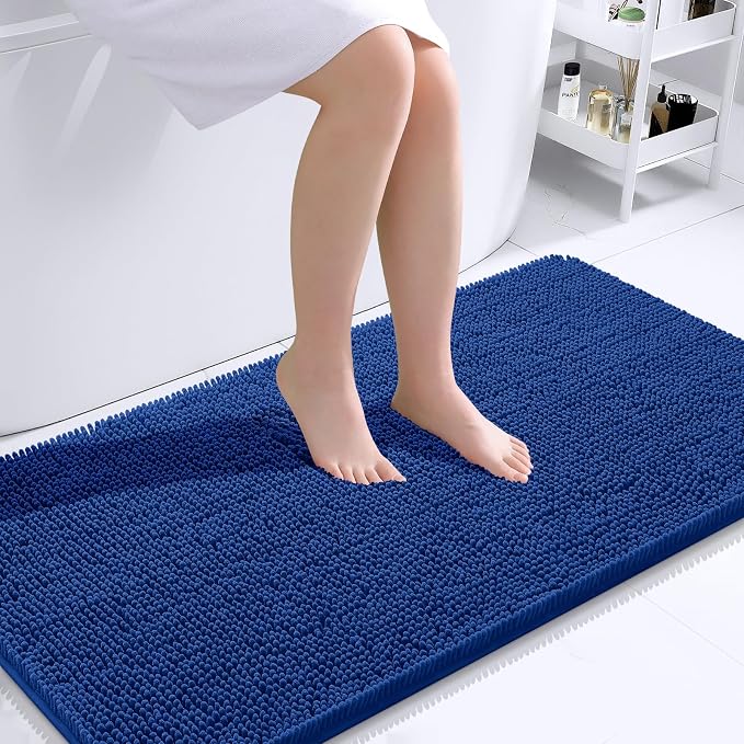OLANLY Bathroom Runner Rugs 44x24, Soft Absorbent Chenille Bath Rugs, Rubber by OLANLY