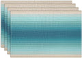 Emvency Farmhouse Placemats Set of 4, 12x18 Inch, Coastal Mexican | Striped Art by Emvency
